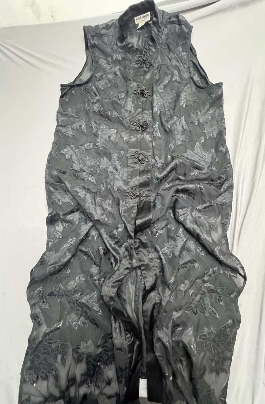 Wayne Diamond Designs Black Sheer Burnout Floral Dress